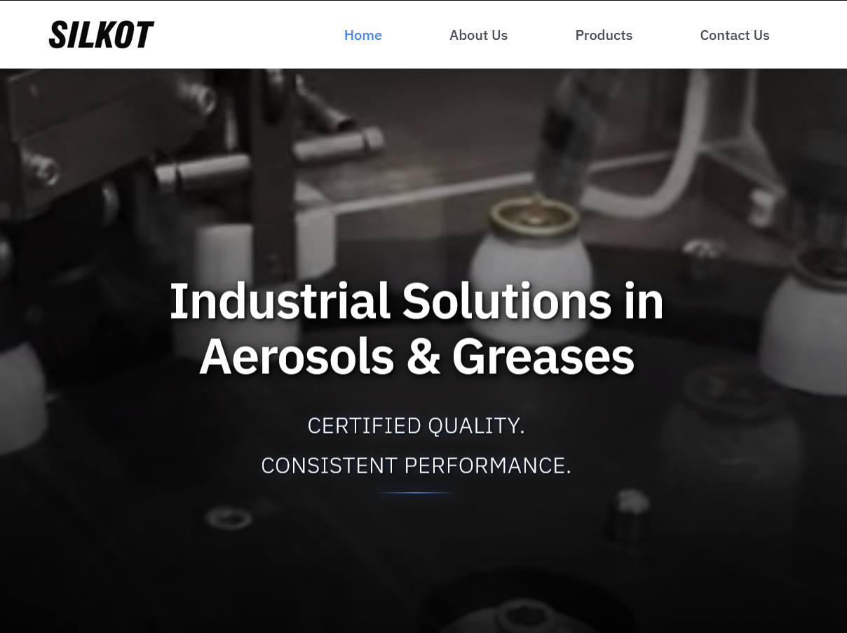 Silkot Silicones - Responsive website design and development using Next.js, React, and SEO optimization